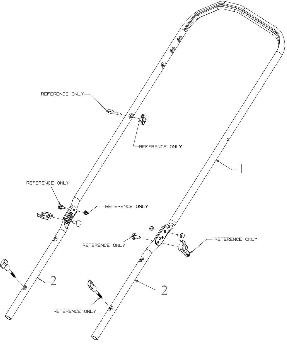 Handle Diagram and Parts List for SCP100 (11AB9BE710)(2023) Cub Cadet Lawn Mower